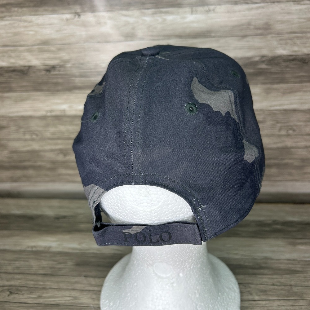 Polo Ralph Lauren Stretch Twill Camo Performance Ball Cap Hat Black Gray - Picture 4 of 8